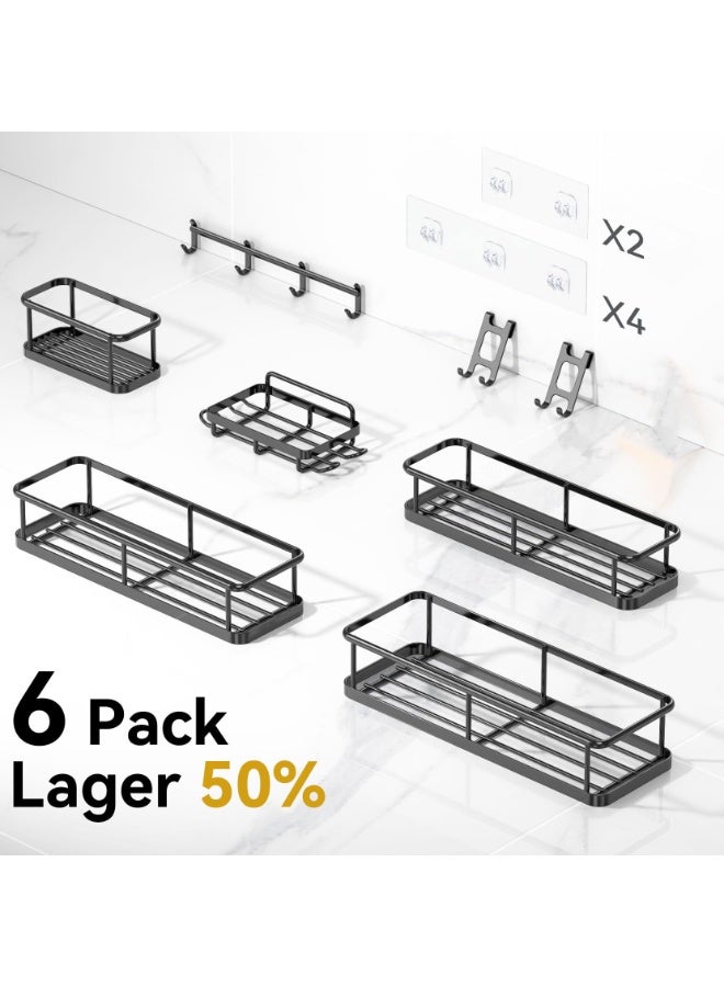 LODROC Shower Caddy, Rustproof Shower Organizer with Soap Holder, 6 Pack Large Capacity Shower Shelves for Inside Shower, No Drilling Bathroom Organizers and Storage for Kitchen & Home Decor - Image 3
